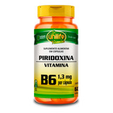 Vitamina B6 Piridoxina Com 60 Cápsulas Unilife Sabor Natural