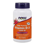 Vitamina D3, Now Foods, 1000 Ui, 25 Mcg, 360 Caps, Saude