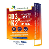 Vitamina K2 Menaquinona + D3  30cáp 500mg 1x Cáp Ao Dia