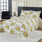 Vitor Bordados Cobre Leito Milão Cama Casal Estampado Cor Florido Amarelo