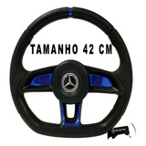 Volante Caminhão Mercedes Bens Completo Gti Black 42cm Azul
