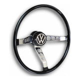 Volante Clássico Do Fusca Antigo Cálice Preto- Bucha Grátis