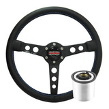Volante Clássico Lotse Le Mans Martini Couro Vw Fusca + Cubo