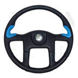 Volante Direcao Esportivo Azul Com Botao 445mm Com Chave Mb