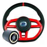Volante Esportivo Gti 37cm Vermelho Caminhão Ford Cargo 1415