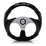Volante Esportivo Veloce Racing Preto Com Cubo De Instalação