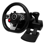 Volante Gamer C/ Pedal Vibração Compatível Ps3 Ps4 Xbox Pc