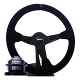Volante Lotse Wrc Camurça Tarja Preta + Cubo Saque Rapido Vw