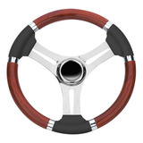 Volante Nautico Em Aço Inox Madeira Lancha Focker Phantom