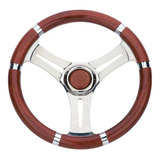 Volante Náutico Mogno Inox 35 Cm Lancha Barco