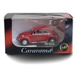 Volkswagen Beetle Fusca Vermelho Cararama 1:43