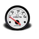 Voltímetro 52mm 12v Linha Street Branco Cronomac