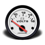 Voltímetro 52mm 12v Linha Street Branco Cronomac