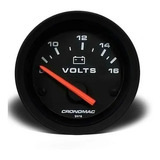 Voltimetro 52mm 12v Linha Street Cronomac Preto