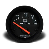 Voltímetro 52mm 12v Linha Street Preto Cronomac
