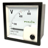 Voltimetro Analogico Fm 96x96 600v 440/115v Polus
