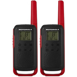 Walkie talkie Motorola Talkabout T210 20 Milhas 32 Km Bandas De Freq ncia 22 Cor Preto vermelho