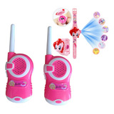 Walkie-talkies + Relógio Infantil Projeta Imagens Unicórnio
