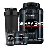Whey 3hd 900g + Bcaa 2.400 + Creatina + Shaker - Black Skull