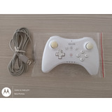 Wii U Pro Controller Original Branco + Cabo Carregador 