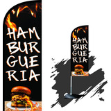 Wind Banner 3mt Completo - Personalizada Hamburgueria