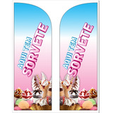Wind Banner 3mt Completo - Personalizado Sorvete