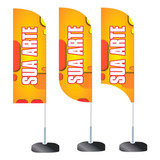 Wind Banner 3mts Bandeira Eestrutura Com Base