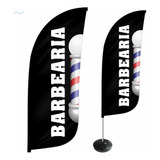 Wind Banner Barbearia Dupla Face Kit Completo 2,8mts