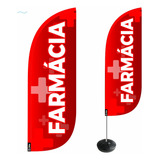 Wind Banner Completo Farmácia Dupla Face 2,8m Alta Qualidade