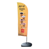Wind Banner Dupla Face Fly Flag 3 M Completo Mc Café