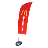 Wind Banner Dupla Face Fly Flag 3 Metros Completo Mc Donalds