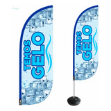 Wind Banner Gelo Dupla Face Kit Completo 2,8m Alta Qualidade