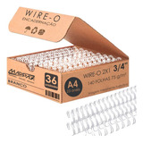 Wire-o Para Encadernação 2x1 A4 Branco 3/4 Para 140fls 36un