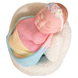 Wrap Arco Iris Tricô Newborn Crochê