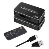 X8 Hub Hdmi 4k 4x1 Portas Switch Seletor C Controle Remoto