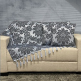 Xale Manta Sofá Jacquard 2,80 X 3,00 + 2 Capas De Almofadas