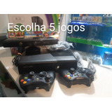 Xbox 360 2 Controle E Kinect Original Completo