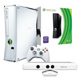 Xbox 360 Branco Piano Slim - Modelo Colecionador + 50 Jogos + Kinect + Hd 320gb + 1 Controle Original Branco