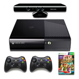 Xbox 360 Completo 2 Controles + Kinect + Jogo Original