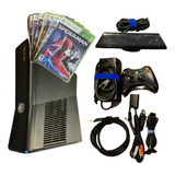 Xbox 360 S Com 7 Jogos + 1 Controle +kinect +suporte Com Jogo Raro Spider-man!