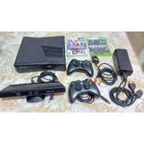 Xbox 360 Slim Travado + 1 Controle + Kinect + 2 Jogos Brinde