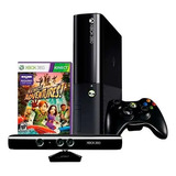 Xbox 360 Super Slim 250gb Black Console C/ Kinect Controle Jogo Brinde