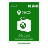 Xbox Live Cartão R$ 25,00 Reais Gift Microsoft Points Brasil