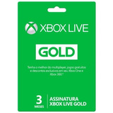 Xbox Live Gold Brasil Br Cartão De 3 Meses Xbox One E Series