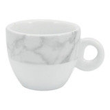 Xícara Café C/p 80 Ml Porcelana Schmidt - Dec. Mármore Cinza