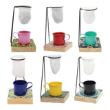 Xícara Café Goumert,80 Ml, Kit Com 6 Jogos, Suporte, Coador
