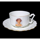Xícara Chá Dama Porcelana Limoges Art