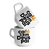 Xícara De Porcelana Café Com Deus Pais Livro + Pires - 180ml