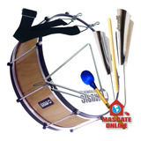 Zabumba 18 Pol 20cm + Baqueta Talabarte Agogô Triângulo 30cm