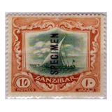 Zanzibar - Veleiro - 1913 - Wmk. 47 - Specimen 